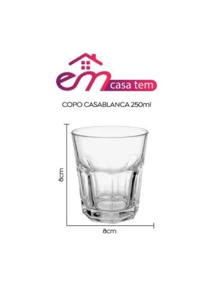 JOGO COPOS DE VIDRO CASABLANCA 250ML C/3PCS - CM16 INGA