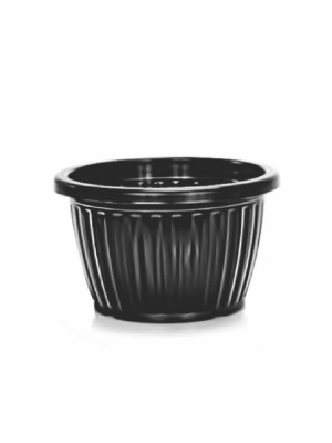 VASO REDONDO CANELADO PRETO 3L UN.