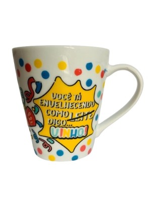 Caneca 290ml de Porcelana Flork com Frases Estilo Faixa – Presente Divertido e Criativo para Todas as Ocasiões