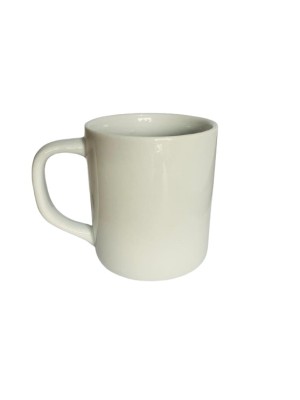 Caneca Reta 300ml de Porcelana Branca Resistente – Ideal para Café, Chá, Uso Diário, Lembranças e Personalização