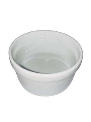Pote Redondo Grande 210ml Porcelana Branca Terramada Uso Residencial e Profissional