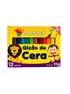 GIZÃO DE CERA C/12 CORES 95G UN.