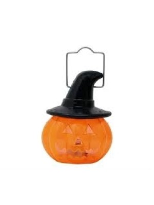 ENFEITE ABOBORA C/ LUZ HALLOWEEN 8X6CM UN. BST COMERCIAL