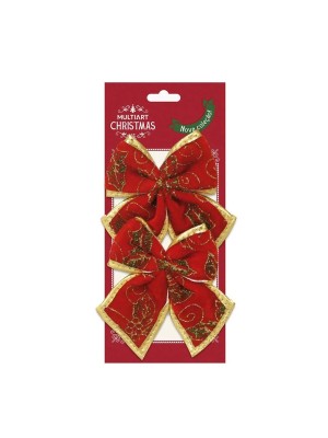 ENFEITE DE NATAL LAÇO C/2 UNIDADES MULTIART