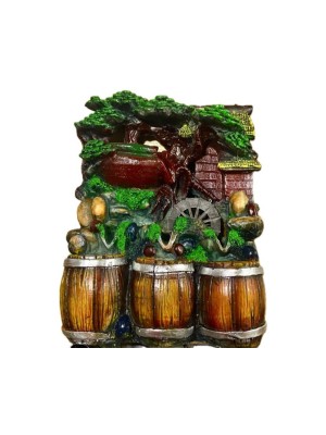 FONTE DE AGUA BARRIL FLORESTA C/ BOLA DE VIDRO BIVOLT UN. GM GOLD