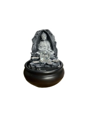 FONTE DE AGUA BUDA REZANDO C/ BOLA DE VIDRO BIVOLT UN. GM GOLD