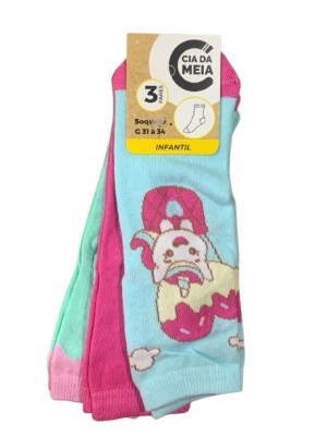 MEIA SOQUETE INFANTIL 3PARES 31-34 UN. CIA DA MEIA