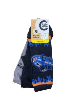 MEIA SOQUETE INFANTIL 3PARES 27-30 UN. CIA DA MEIA