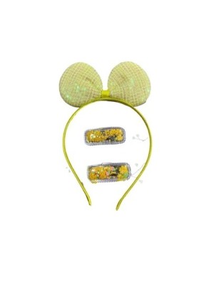 TIARA INFANTIL TOP AMARELO KIT C/3 PCS UN. GM GOLD