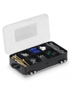 Estojo Organizador Mini Double Case 8002 Plástico Resistente com Divisórias – Compacto, Versátil e Ideal para Escola, Escritório e Artesanato