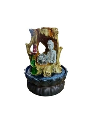 FONTE DE AGUA TRONCO DE ARVORE COM BUDA C/ BOLA DE VIDRO BIVOLT UN. GM GOLD