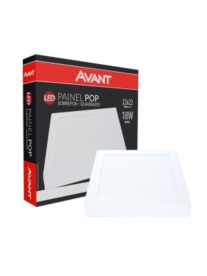 PAINEL DE SOBREPOR LED QUADRADO 22X22CM 6500K 18W 768101372 UN. AVANT