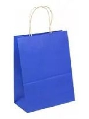 SACOLA DE PAPEL P AZUL BIC COM ALÇA TORCIDA 18X10X22CM UN.