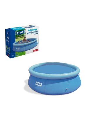 PISCINA COM BORDA INFLAVEL 2490L E VALVULA DE DRENAGEM SUMMER FUN UN.
