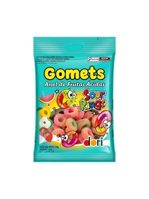 Gomets Goma Anel Ácido 150g Doces Gelatinosos Coloridos com Açúcar e Toque Azedinho para Festa, Lembrancinha e Revenda