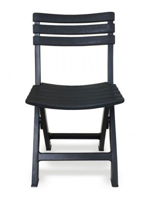 CADEIRA DE PLASTICO DOBRAVEL PRETA SUPORTA ATÉ 110KG