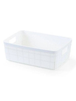 CESTO ORG RATTAN BRANCO 1,6LTS 20X14X7CM UN.