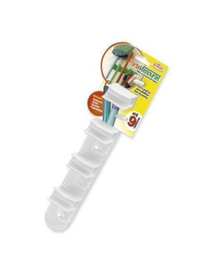 PORTA VASSOURAS C/4 ENCAIXES BRANCO 34X5CM UN.