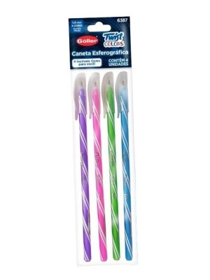 CANETA ESFER CONJ. C/4PCS UN.