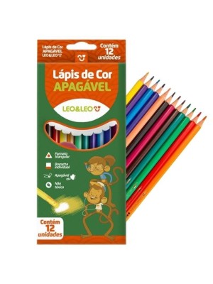 LAPIS DE COR PACOTE C/6PCS APAGAVEL C/12 CORES UN.