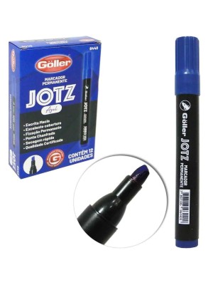 MARCADOR PERMANENTE CX C/12PCS JOTZ AZUL UN.