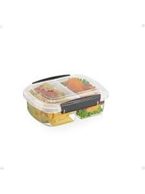 POTE 2 DIVISOES C/TRAVAS LATERAIS 600ML PRETO UN.