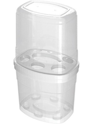 PORTA ESCOVAS C/TAMPA BRANCA 11,5X8,9X20,2CM UN.