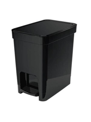 LIXEIRA 7L COM PEDAL PRETA 25,6X17,2X26,8CM UN.
