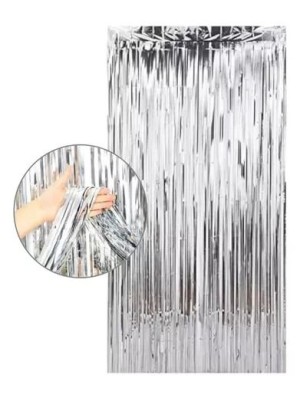 CORTINA DE FESTAO 1X2 METROS PRATA UN.