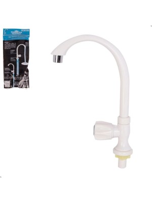 Torneira de Plástico PVC Branca  para Cozinha de Mesa  32,5cm – Prática e Econômica