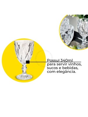 TACA DE VIDRO TRANSP BALI 340ML UN.