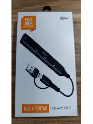 HUB USB 4 C/ 3 PORTAS USB-A E 1 USB-C UN.