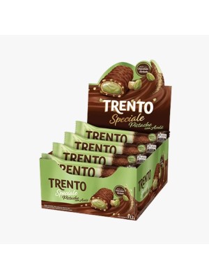 WAFER TRENTO SPECIALE PISTACHE AO LEITE CX C/12X26G UN.