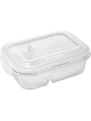 POTE DE VIDRO 630ML HERMETICO RET. TAMPA C/ DIVISORIA UN.