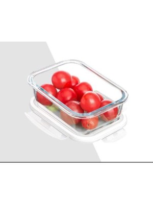 POTE DE VIDRO 180ML HERMETICO RETANGULAR AZUL CLARO UN.