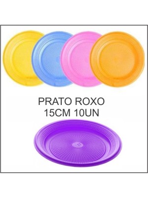 PRATO DESCARTAVEL ROXO  15CM C/10 JCR