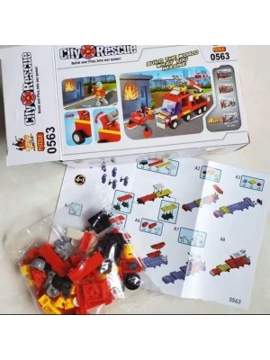 Blocos de montar City Rescue Guard Brinquedo Educativo 63 Peças Guardas da Cidade Tipo Lego Didatico