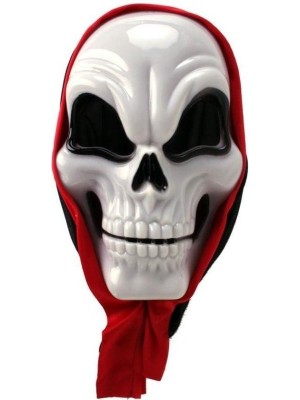 Máscara Halloween Caveira com Capuz 33x20 Fantasia Festa Temática Infantil e Adulto