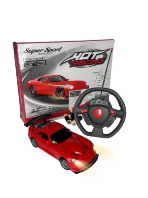 Carrinho Controle Remoto de Volante Sem fio Grande Linha Premium Com Luz no Farol