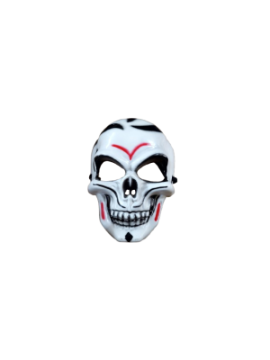 Máscara Plástica Halloween Caveira – Fantasia Assustadora para Adultos e Crianças em Festas e Decorações Temáticas