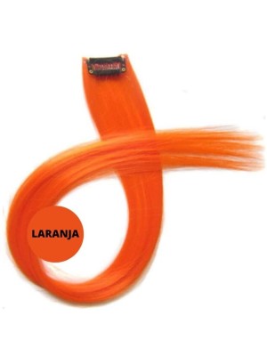 Mechas Lisas Sintéticas 50cm Cor Laranja para Fantasia Halloween e Eventos