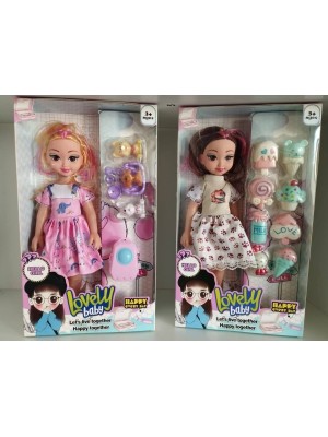 Boneca Lovely Baby, Morena, Loira Com Acessorios Incluiindo Bombom, Sorvete, Picole