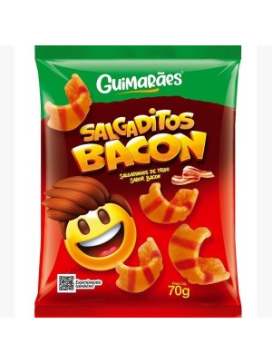 Salgadinho de Trigo Sabor Bacon 70G Salgaditos Bacon Crocante