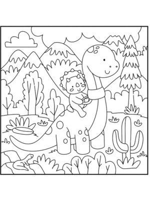 Livro de Colorir Comfy Dinosaurs