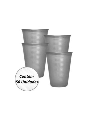 Copo Descartavel 200ml Com 50 unidades Prata