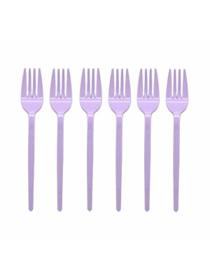 Garfo Plástico Sobremesa 25 Unidades Doces Aniversario Lilas Candy