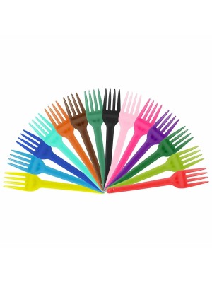 Garfo Plástico Sobremesa 25 Unidades Doces Aniversario Prata