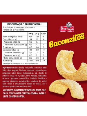 Salgadinho de Bacon Baconzitos Elma Chips 86G