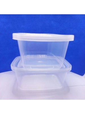 Conjunto Kit 2 Potes de Plástico Quadrado Organizador Alimentos Marmita 1300ml