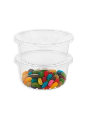 Kit 2 Potes Redondo 1300ml Plástico Médio Organizador de Alimentos Cozinha